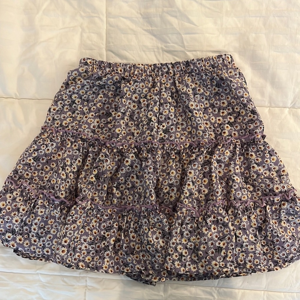 Shein purple floral skirt